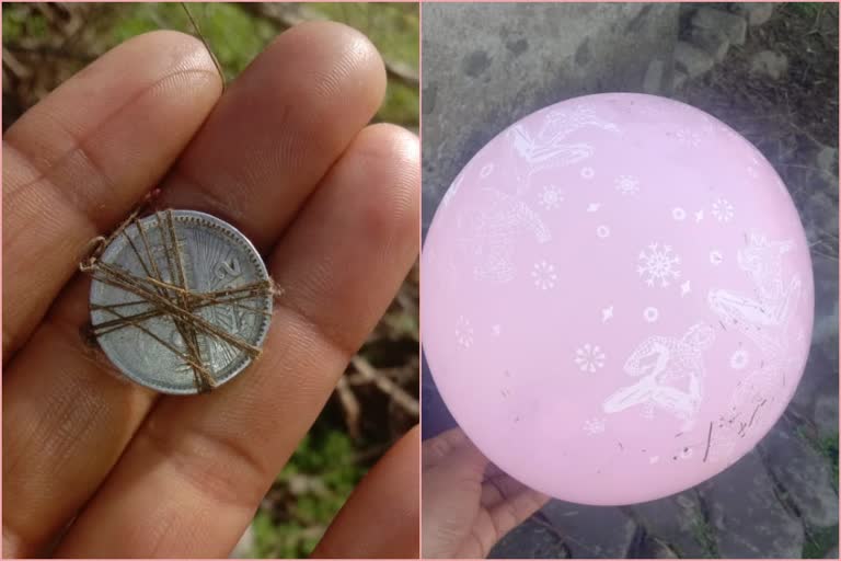 pakistani balloon found in bilaspur, बिलासपुर में मिला पाकिस्तानी गुब्बारा