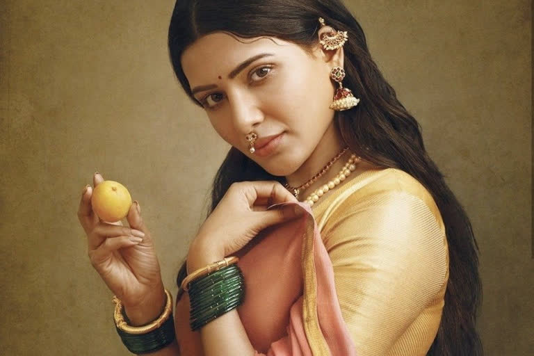 Samantha-Latest Photo Shoot-like-Raja Ravi varma-paintings