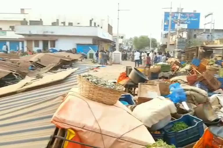 market sheds demolition in sangareddy