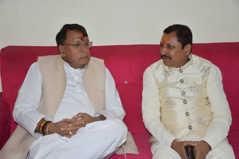 pc sharma meet bjp mla narayan tripathi in satna