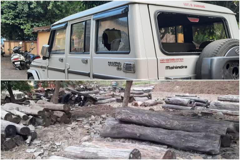 Wood smugglers attacked on forest department team in pakur