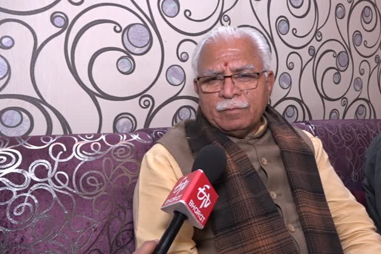 Manohar Lal khattar special talks with ETV bharat