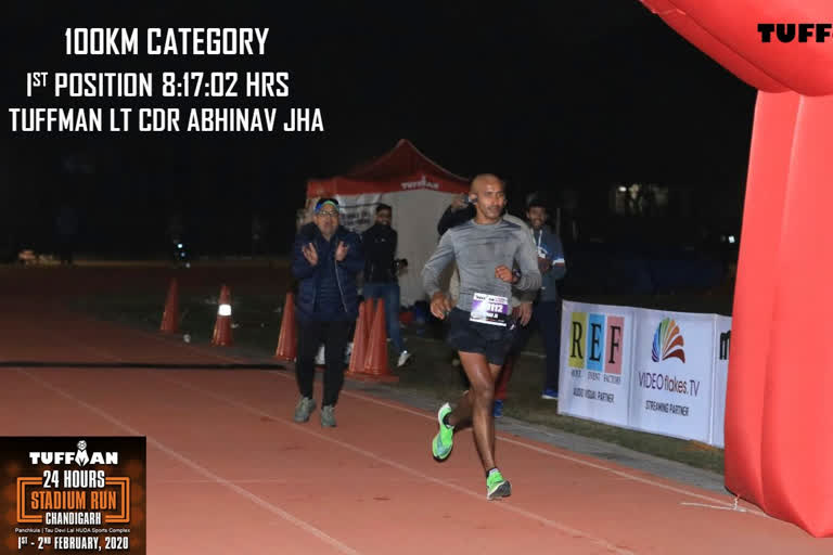 Abhinav jha wins tuffman 100 km stadium run