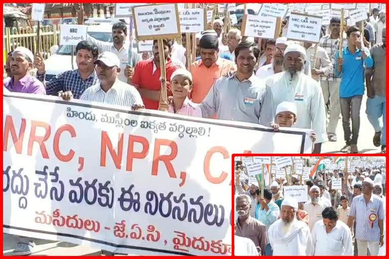 muslims rally opposing caa at kadapa district