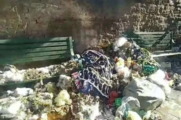 garbage on main market theog shimla