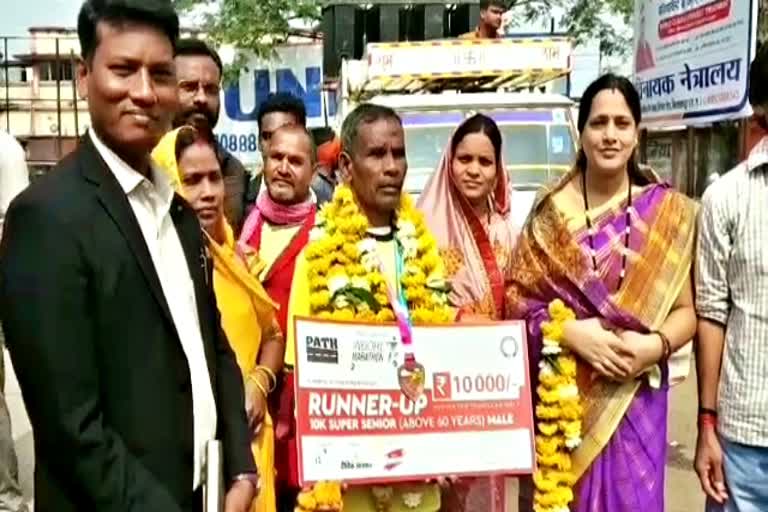 68-year-old Parasram Gond was runner up in Indore Marathon