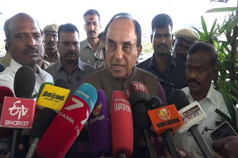 Subramanian Swamy press meet in chennai airport