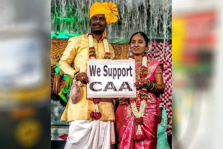 new couple shows support  caa name plate