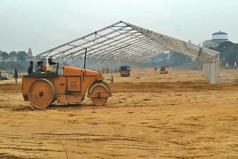 filling up Gandheswari riverbed to organise CM meeting, river protection committee protests