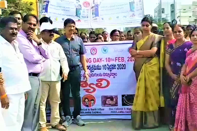 national deworming day rally at jogulamba gadwal