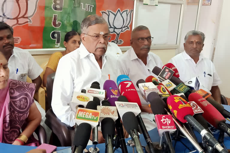 Erode bjp etvbharat  பாஜக இல கணேசன்  எழுவர் விடுதலை குறித்து இல கணேசன்  எழுவர் விடுதலை பாஜக நிலைப்பாடு  ஏழு தமிழர் விடுதலை  vijay it raid news  tnpsc fraud news