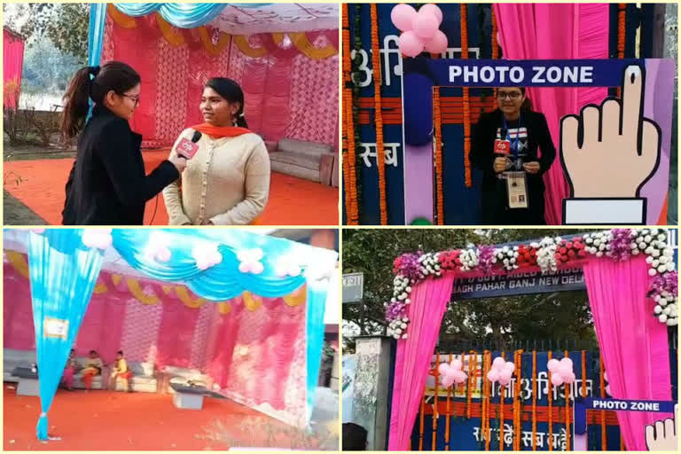 Female voters show enthusiasm over pink booth