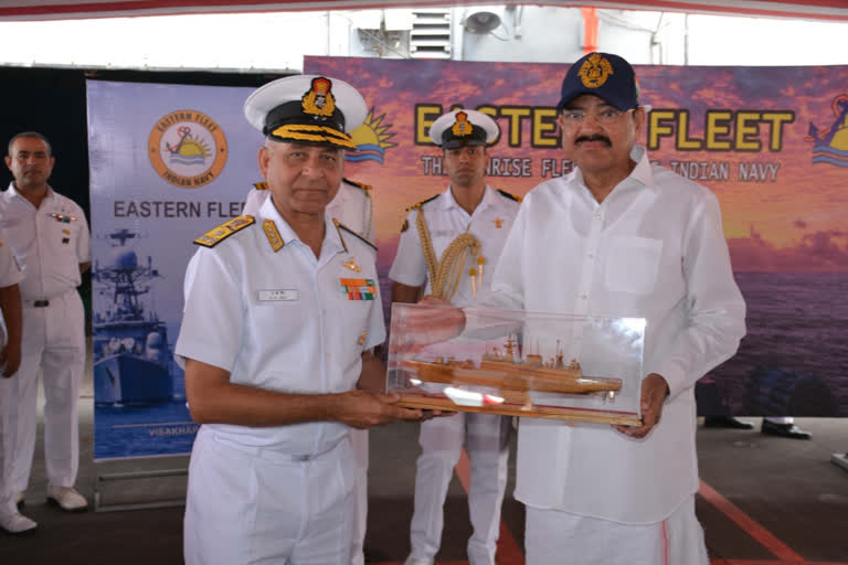 Vice president venkayya naidu visits eastern naval command headquarters