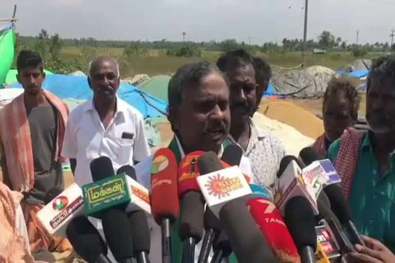 P R Pandian visited paddy procurement centers at thiruvarur