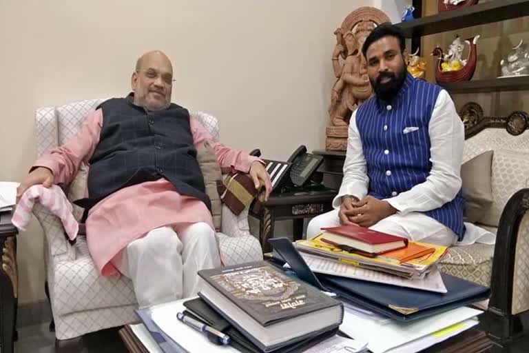 ಅಮಿತ್ ಶಾ ಭೇಟಿಯಾದ ಶ್ರೀರಾಮುಲು, Sriramulu met Amit Shah