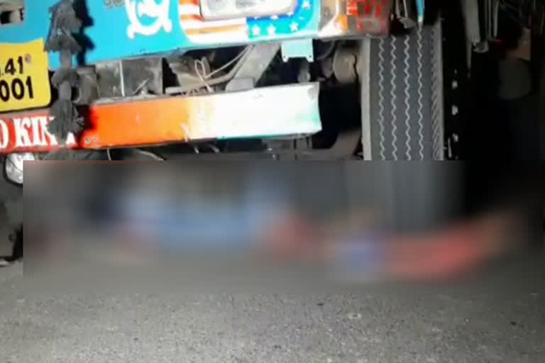 accident of Truck and bike