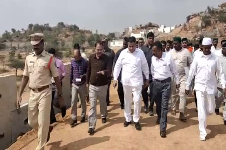 waqf board chairman mohammed saleem inspection of waqf lands in rangareddy district