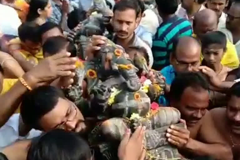 Statue of the idol celebrations in suryapet