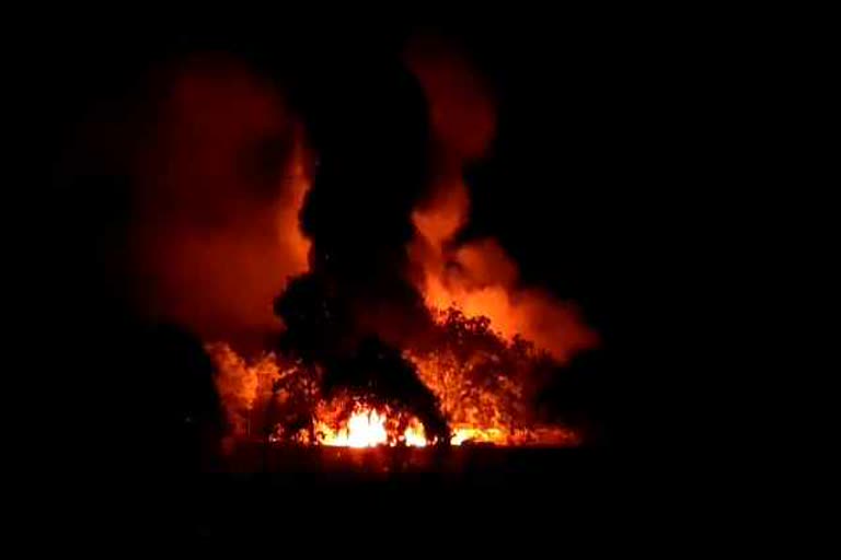 fire in leather warehouse in rajnandgaon