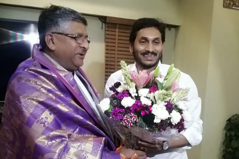 cm jagan met central minister ravishankara prasad