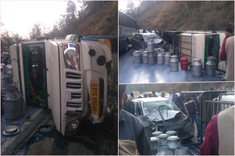 Car and jeep collide in Rampur