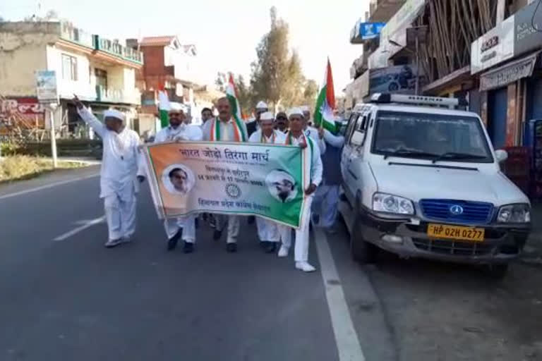 tringa rally of Congress Seva Dal reached Hamirpur, हमीरपुर पहुंची कांग्रेस सेवा दल की तिरंगा यात्रा