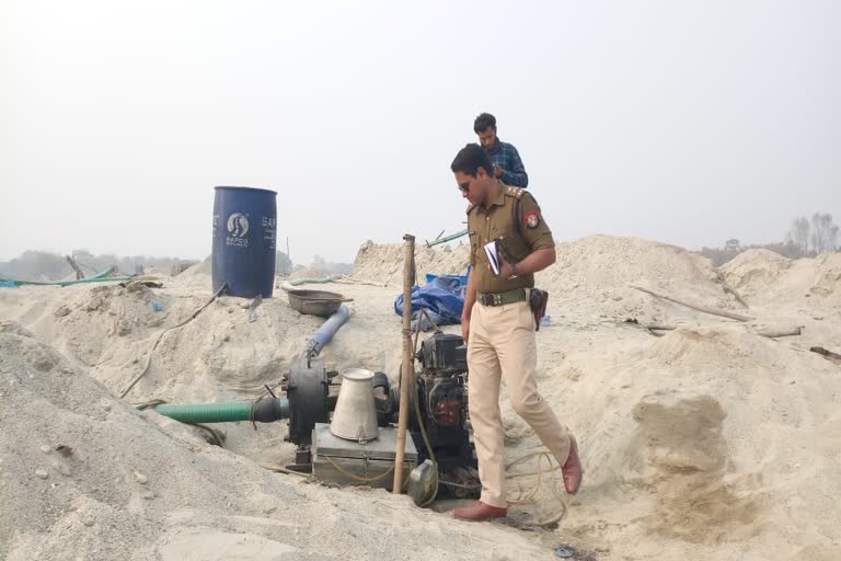 Chirang illegal mining of sand gravel machine seized