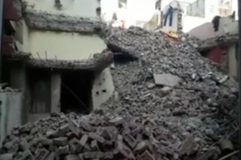 Under-construction building collapses in Delhi's CR Park area