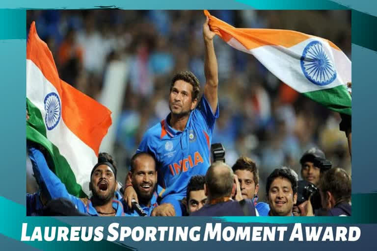 Sachin Tendulkar wins Laureus Sporting Moment award for 2011 World Cup triumph