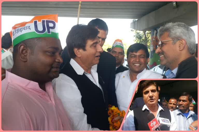 Raj Babbar left for Jewar to meet farmers noida