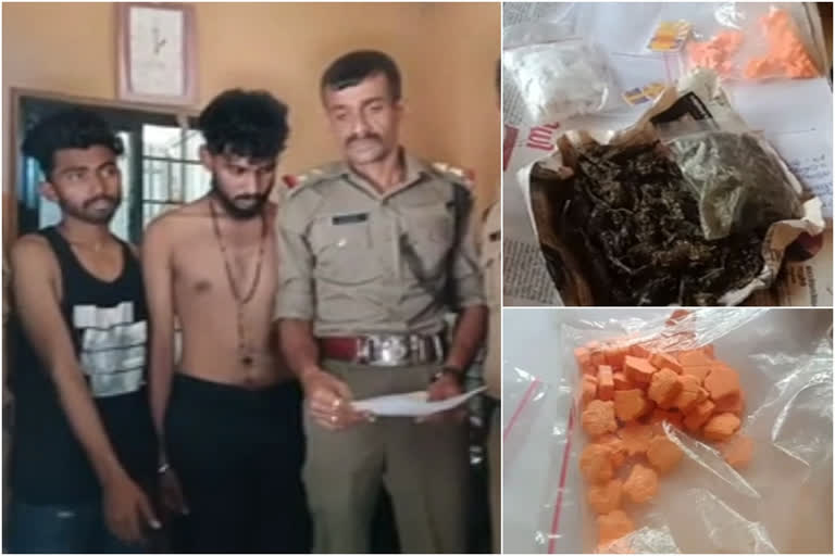 മലപ്പുറം  എക്സൈസ്  ലഹരി വസ്‌തുക്കൾ  ബൈക്ക് യാത്രികരായ രണ്ട് യുവാക്കള്‍ പിടിയിൽ  malappuram  drugs  ganja  excise