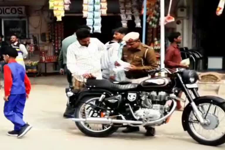 fatehabad traffic police bullet bike challan