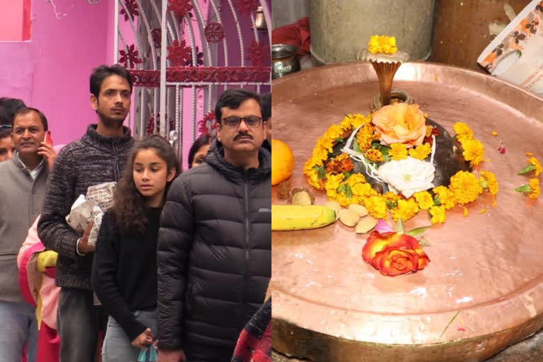 Devotees in Shiva temple on the occasion of shivratri