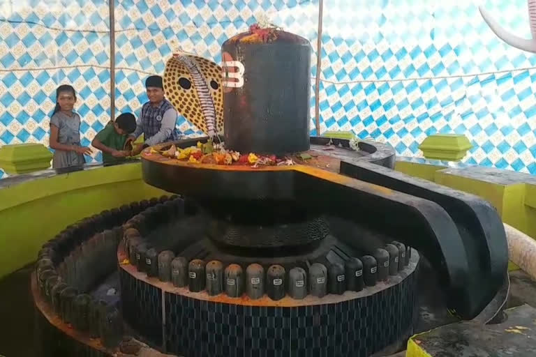 Crowds of devotees at Khammam Kotalinga Temple