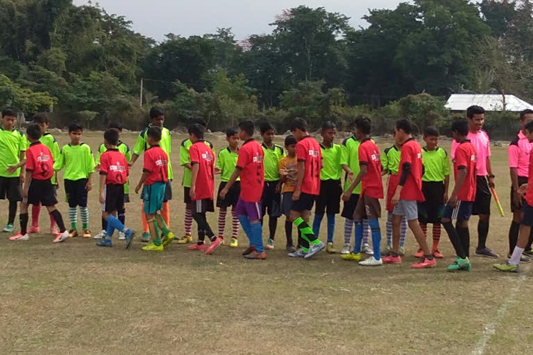 Under 13 Football School Tournament at Kaliabor Hojai Assam etv bharat news