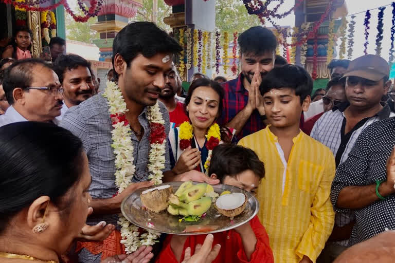 Dhanush prays at ancestral temple, visits hometown on Maha Shivratri