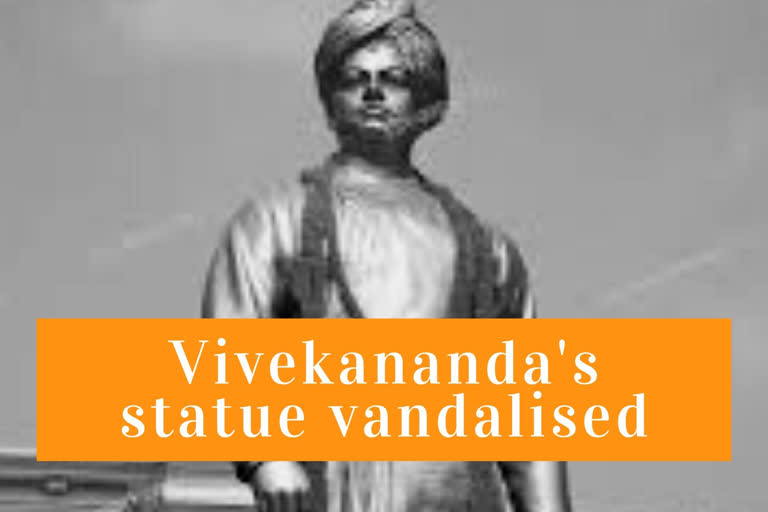 Swami Vivekananda's statue vandalised in West Bengal  പശ്ചിമ ബംഗാളില്‍ സ്വാമി വിവേകാനന്ദ പ്രതിമ നശിപ്പിച്ചു  സ്വാമി വിവേകാനന്ദ  സ്വാമി വിവേകാനന്ദ പ്രതിമ നശിപ്പിച്ചു  പശ്ചിമ ബംഗാള്‍  മാ ശാരത നാനി ദേവി ശിശു ശിക്ഷ കേന്ദ്രം