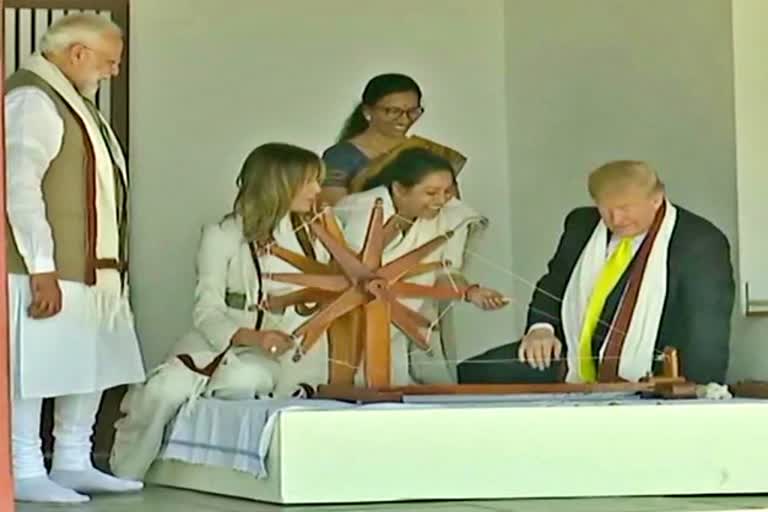 narendra modi and donald trump reached sabarmati ashram