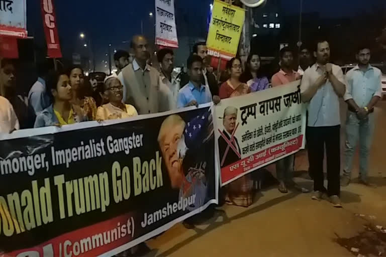 Left parties protest Donald Trump's visit to India