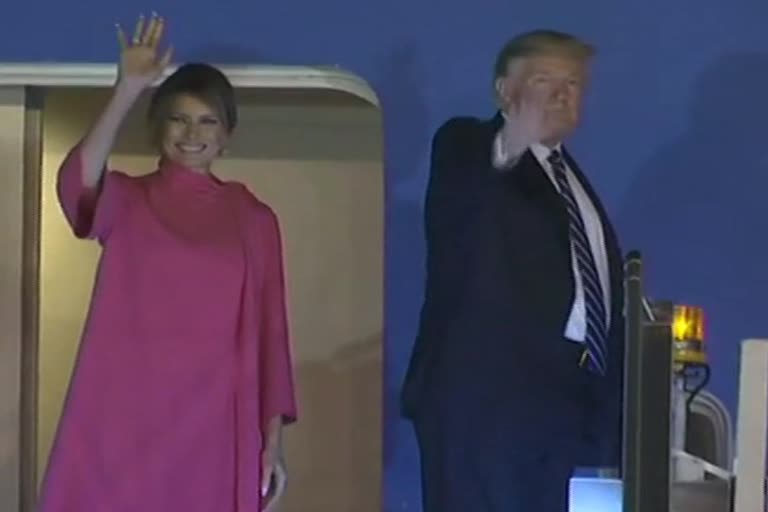 t donald trump and melania trump depart from delhi for america