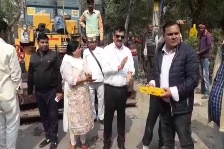 Plastic road constructed in ghaziabad