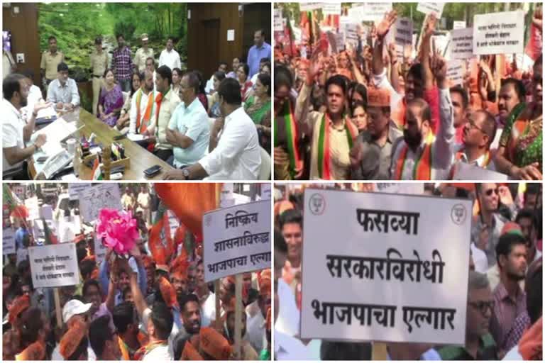 BJP protests against government in Thane city