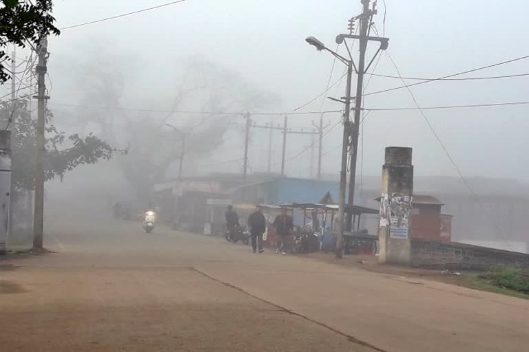 Fog after rain till morning in Bilaspur