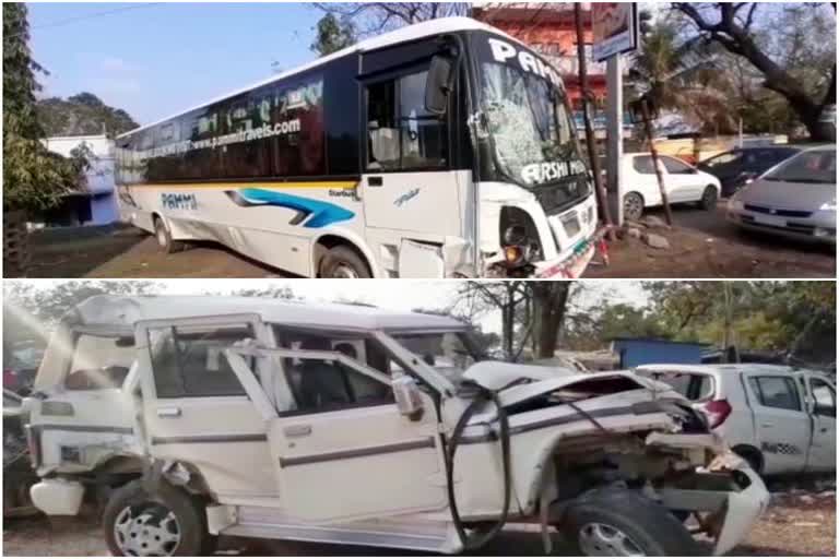 Three injured in collision with Bolero-bus in ramgarh