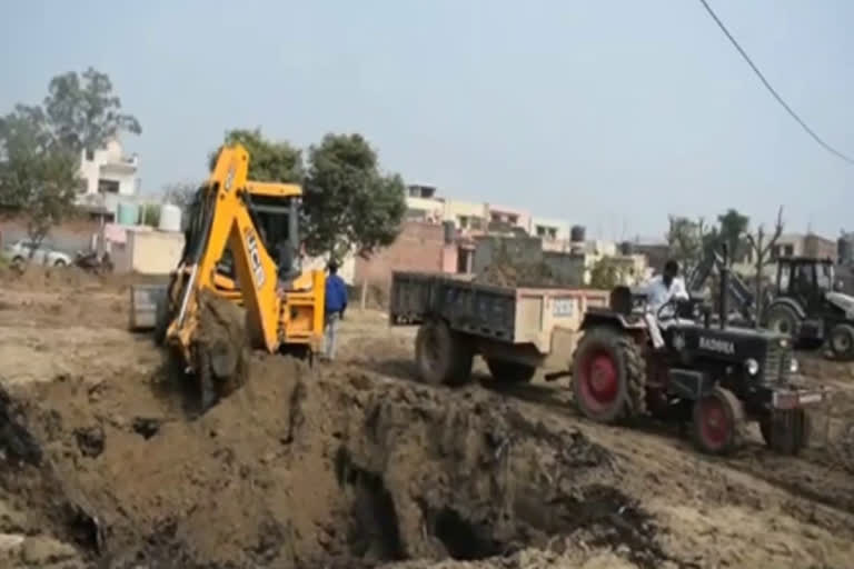 encroachment removed from pond