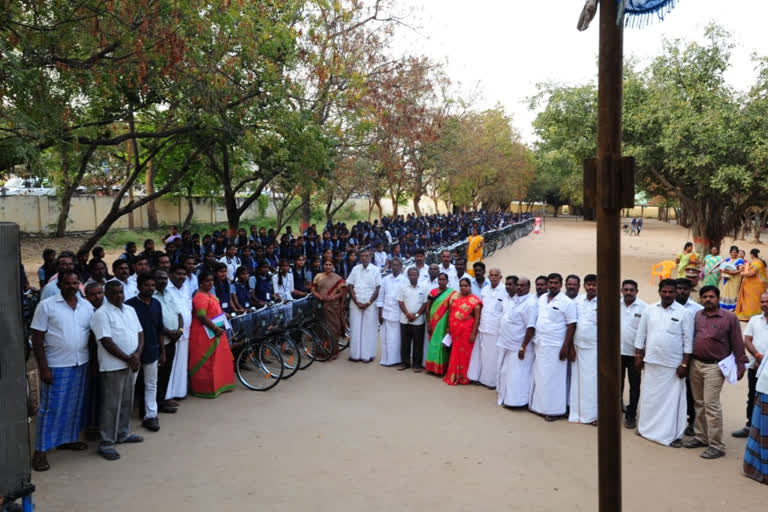 Bicycle offering ceremony for school Students