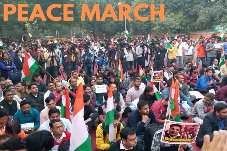 ABVP students carry out peace march against Delhi violence