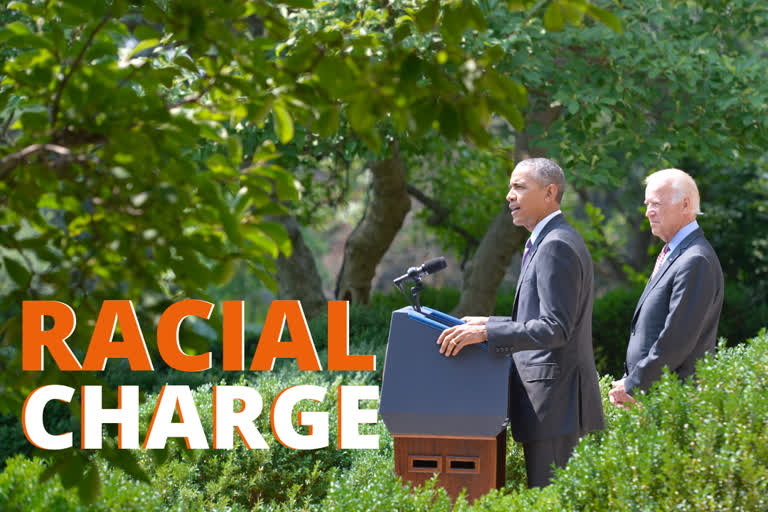 Former US president Barack Obama and former vice president and Democratic presidential contender Joe Biden