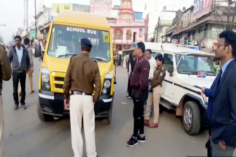 15 sand-loaded tractor trolleys including 14 school buses seized in the checking drive