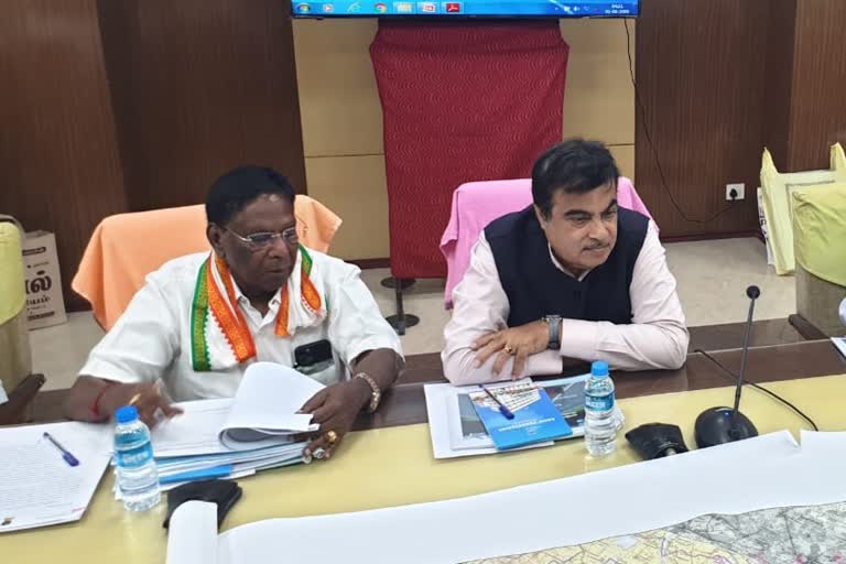 Karaikal  Pudducherry  Fund for Rs 60,000 cr to link Godavari and Cauvery river  Godavari and Cauvery river fund  Union Minister Nitin Gadkari  ഗോദാവരി-കാവേരി നദീസംയോജനം  പുതുച്ചേരി എന്‍ഐടി  കേന്ദ്രമന്ത്രി നിതിന്‍ ഗഡ്‌കരി  ഗോദാവരി-കൃഷ്‌ണ-പെണ്ണാർ-കാവേരി  പുതുച്ചേരി ഗവര്‍ണര്‍ കിരണ്‍ ബേദി  60,000 കോടി രൂപ പദ്ധതി  പുതുച്ചേരി മുഖ്യമന്ത്രി  വേലു നാരായണസ്വാമി  അരബിന്ദോ ആശ്രമം